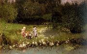Emile Claus Picking Blossoms painting